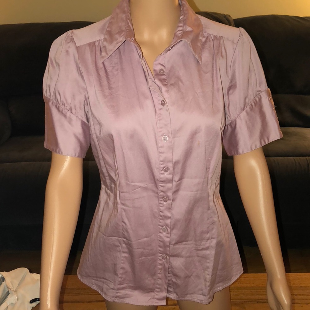 Apt 9 Light mauve button down blouse.